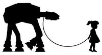 Girl at Walker Star Wars Funny - Sticker Graphic - Auto, Wall, Laptop, Cell, Truck Sticker for Windows, Cars, Trucks