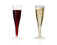 Affairware Gold Glitter Plastic Champagne Flutes | Wine Toasting Glasses for Weddings and Parties | 50 Premium Disposable Recyclable Cocktail Cups