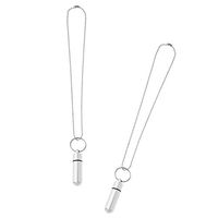 DYNWAVE 2Pcs Aluminum Alloy Waterproof Pill Box, Mini Pocket Pill Container Pill Fob, Travel Pill Holder Keychain for Men Women (Silver)