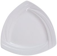 Yanco MM-12-TR Miami 12" Triangle Plate, Porcelain, Bone White, Pack of 12