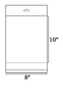 888 Display® - 200 Bags of Ultra Clear Treat, bakery, candle, soap, cookie Bags w/Adhesive Seal (8"x10" - 200 Count, Ultra Clear w/Hanging Header)