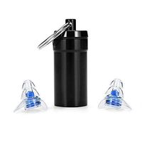 Ear Plugs - MASO 1 Pair 24DB Noise Cancelling Ear Plugs with a Sturdy Aluminum Carrying Case，Ultra Soft,Reusable and Waterproof for Sleeping,Army,Shooting,Swimming, Flying ect (blue/transparent)