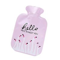 Kanngest Hot Water Bottle PVC Container Flamingo Printed Built-in Warm Sponge for Comfortable Touch Therapy Heating Pad Warming Pain Relief