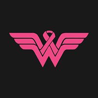 Breast Cancer Pink Ribbon Wonder Woman Logo - Vinyl - 6 Inches (Color: Pink) Decal Laptop Tablet Skateboard Car Windows Stickers