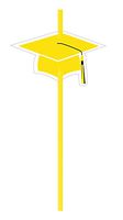 Creative Converting 6 Count Straws with Attachments, Yellow