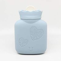 Sherhor Portable Mini hot Water Silicone Bottle Bag Microwave Safe Heat/Cold Therapy Durable Food Grade Material (Blue)