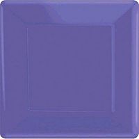 Amscan 69920.106 Square Paper Plates, 10", Purple