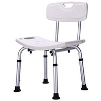 Medical Tool-Free Assembly Spa Bathtub | Adjustable Shower Chair Seat Bench | with Removable Back