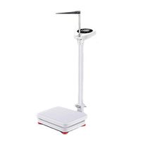 Lcxliga Mechanical Bathroom Scales Level Balance/Height Rod,Foldable Health Meter Floor Scale Dial,Precision Weighing,180kg/190cm (Color : White)