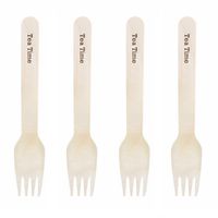 Dress My Cupcake Natural Wood Candy 100-Pack Buffet Forks DIY Kit, Tea Time, Brown