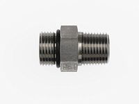 Brennan Industries 6401-10-08-O Steel Straight Tube Fitting, 7/8"-14 SAE ORB x 1/2"-14 NPTF Thread, 5/8" Male O-Ring Boss x 5/8" Male NPTF