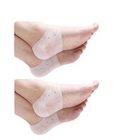 Starmace 2 Pack Gel Silicone Foot Heel Cushioning Pain Protection Ankle Relief Sleeve (Clear)