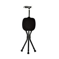 Folding Three-Legged Cane Stool, LED Handle Walker, Height Adjustable, Safe to Use