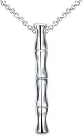 Greendou Fashion Jewelry 18K Rose Gold/White Gold Plated China Bamboo Pendant Necklace for Women (Platinum)