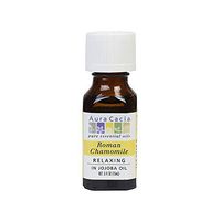 Aura Cacia Roman Chamomile in Jojoba Oil | GC/MS Tested for Purity | 15ml (0.5 fl. oz.)