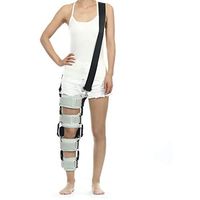 QGPWHLS Hinged ROM Knee Brace with Strap, Post Injury Immobilizer Support Medical Orthopedic Guard Protector - Adjustable Full Leg Stabilizer for ACL, Ligament, Sports Injuries