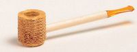 Missouri Meerschaum Short Stop Straight Amber or Black Stem Corncob Pipe (Amber)