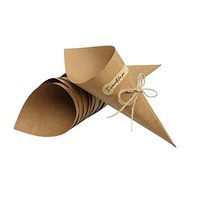 Angelliu 100pcs Laser Cut Hollow Confetti Cones Candy Gift Boxes for Party Wedding Favour