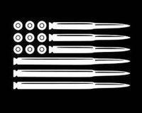 Chase Grace Studio American Flag Bullets Ammo Vinyl Decal Sticker|WHITE|Cars Trucks Vans SUV Laptops Walls Glass Metal |5.5" X 3.5"|CGS850