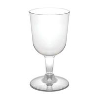 Party Essentials WINE5-10/40 Hard Plastic 2-Piece Wine Glass, 5.5-Ounce Capacity, Clear (Case of 400)
