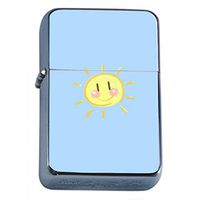 Sunshine Flip Top Oil Lighter Em1 Smoking Cigarette Silver Case Included