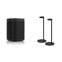 All-New Sonos One Two Room Set with Pair of Stands. The Smart Speaker for Music Lovers with Amazon Alexa built-in for Wireless Music Streaming and Voice Control. (Black)