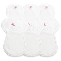 Hesta FDA Registered Organic Reusable Cloth Menstrual Pads (Environment-Friendly), PMS Relief Set of 3 (Slim, Wing/White)