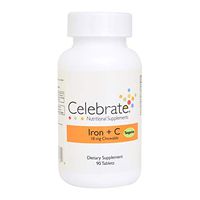Celebrate Iron + C 18 mg chewable - Tangerine - 90 Count