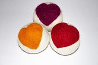 Wool Dryer Balls XL,100% New Zealand Wool, All Natural Fabric Softener, Handmade, Fair Trade, Eco Gifts, Baby Shower Gifts, Hypoallergenic, Reusable Wool Dryer Balls, Cute Hearts Wool Balls 3Pk