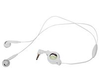 Retractable Headset Hands-free w Mic Dual Earbuds Earphones Earpieces Wired Headphones 3.5mm [White] for AT&T Nokia Lumia 925 - AT&T Samsung Galaxy Alpha - AT&T Samsung Galaxy Express 3