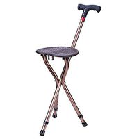 Cozy Old Man's Walking Stick Stool Cane Chair Non-Slip Folding Three-Legged Light Walking Stick Multifunction Non-Slip Walking Stick with Hospital