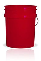 5 Gallon (20L) Plastic Buckets, 3-Pack -Red
