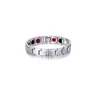 Therapeutic Energy Bracelet, Titanium Steel Magnetic Bracelet Pain Relief Health Care for Men and Couple (Silver, 0.4in*7.8in)