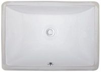 Wells Sinkware Rectangular Vitreous Ceramic Lavatory Single Bowl Undermount White 20 x 15 x 6