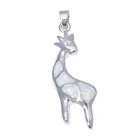 White Fire Opal Lovely Deer Silver Women Jewelry Precious Gift Pendant OD6925 Pretty Bright Cute Stylish Simple Cheap Elegant Jewerly Beads Comfortable