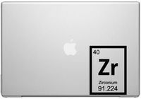 Zirconium Periodic Element Science Macbook Car Tablet Art - Black Vinyl Decal for 13" Macbook