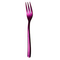Stainless Steel Colored Upscale Dinnerware Flatware Dessert Fork Fruit Fork Luxury Cutlery (16cm, Purple)
