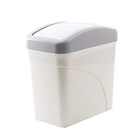 Mini Desktops Garbage Bin, Vinjeely Creative Cute Covered Living Room Trash Can Rubbish Container (White)