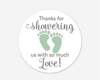 40ct, Baby Shower Stickers, Thanks for Showering us, Girl Boy and Gender Neutral Shower Stickers (#681-1-MT)