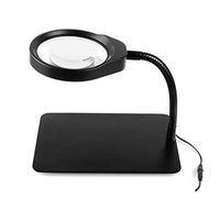 ZHHL Desktop Magnifier, 10X Desktop Foldable LED Magnifying Glass with Metal Stand Hands Free Loupe - Reading Repair Welding