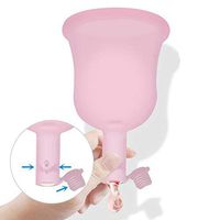 DXJJ Menstrual Cup Feminine Hygiene Lady Menstrual Cup Silicone Reusable Women Cup,Pink,L