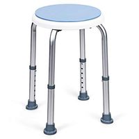 Giantex Shower Stool 360° Rotating 6 Height Setting W/Anti-Slip Rubber Tips Rust-Resistant Aluminum Legs,Shower Seat for Senior, Elderly, Handicap Showe (13" x 18.5" x 20" (L x W x H))