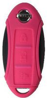 Silicone Key Fob Case Cover Fits Nissan 3 Button Remote Key Fob New (Fuchsia)