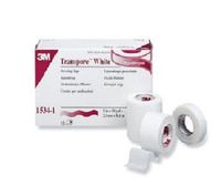 (Model# 1534-1) 3M Transpore White Tape, 1 Inch x 10 Yards (2.5.cm x 9.140 cm), Water-Resistant - 1/Box of 12