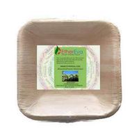 EtherEva Eco Friendly 4” Square Disposable Palm Leaf Mini Bowls (25 Count)