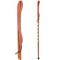 Hiking Walking Trekking Stick - Handcrafted Wooden Walking & Hiking Stick - Made in The USA by Brazos - Twisted Padauk Maple - 58 inches