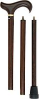 Wenge 3 Piece Folding Derby Walking Cane with Wenge Wood Shaft and Brass Collar