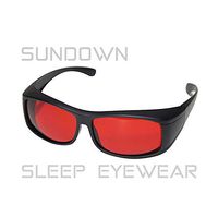 Blue Blocking - Over Reading Glasses - RED PRE-Sleep - PaleoTech® Dark Lens Blocks Blue & Green Light - Science Based (Dark Therapy) - Fall Asleep Faster & Optimize Your Hormones (Over Glasses)