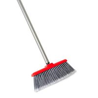 Fuller Brush Fiesta Red Kitchen Broom - Heavy Duty Floor Sweeper w/Extendable Steel Handle & Fine Long Bristles - Dust Sweeping For Home/Commercial Kitchen & Warehouse Floors