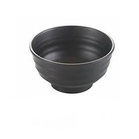donfohy Matte black four areas bowls, rice porridge, soup, impact washable, home artificial porcelain tableware soup bowl, soup, rice,